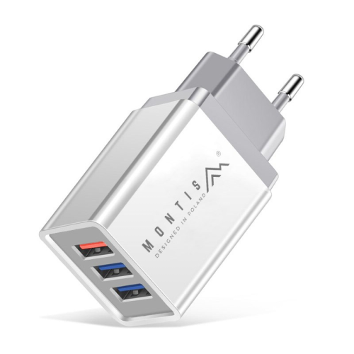 Ładowarka sieciowa USB 3.0 QC + 2x USB 2,4A MT009 MONTIS