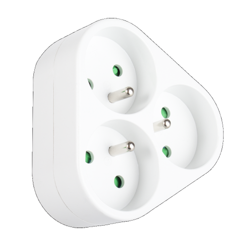 Rozgałęźnik sieciowy R-36P z uziemieniem, potrójny, MONTIS MT027