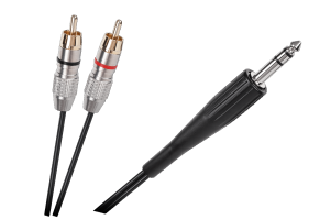 Kabel Jack 6.3 stereo - 2x RCA, 1,8m