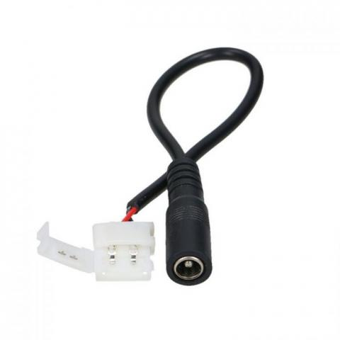 Złącze taśmy LED 8mm z gniazdem DC 5,5/2,1 na kablu 10cm
