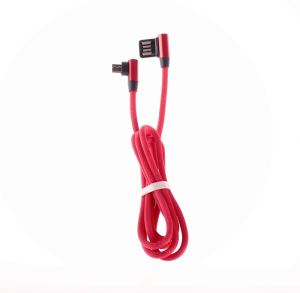 Kabel USB wtyk A - micro 1m kątowy, czerwony LIBOX