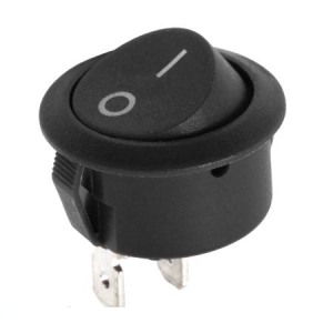 Przełącznik kołyskowy okrągły R5 0-1 6A/250V czarny